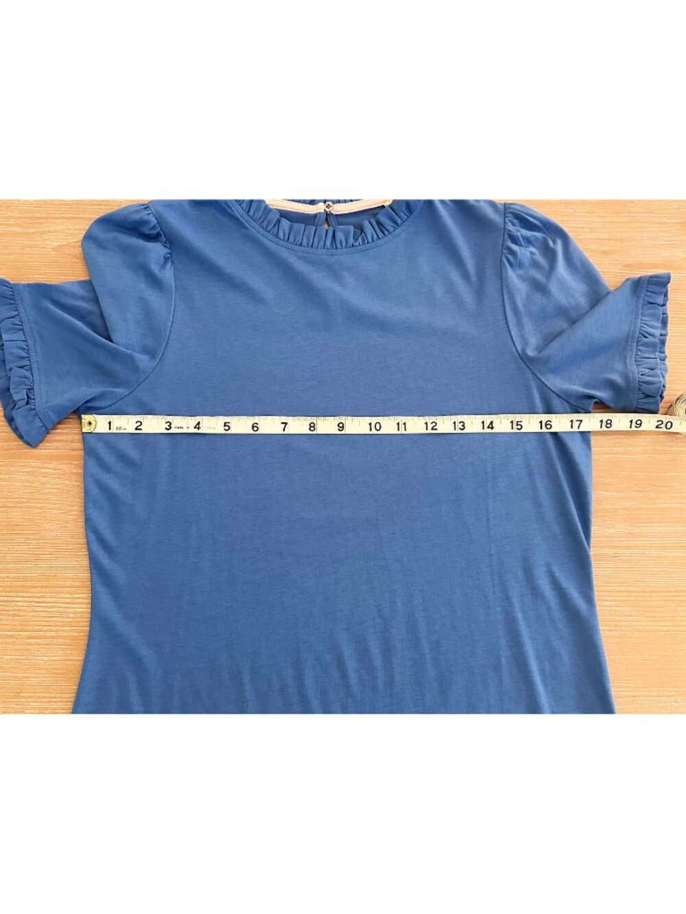 NWT Boden Super Soft Frill Detail T-shirt - Meadow Spring Blue - Size 6 - Picture 7 of 8